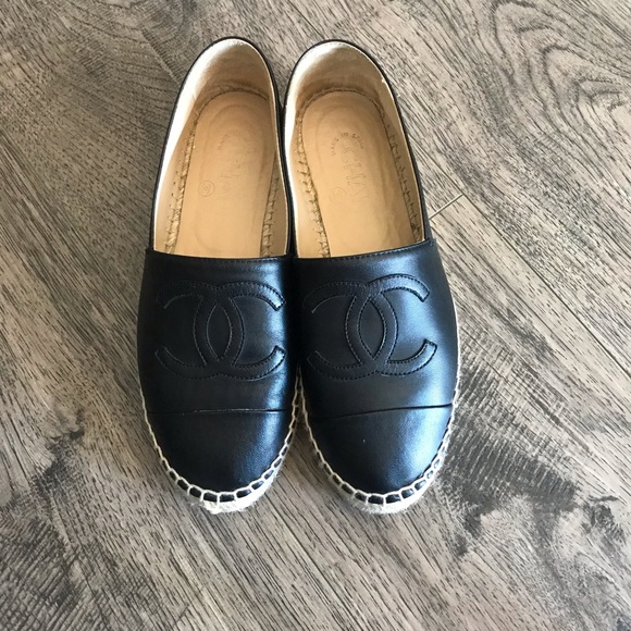 Chanel espadrilles black leather - Picture 6 of 8